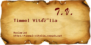 Timmel Vitália névjegykártya